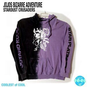 JoJos Bizarre Adventure Hoodie Mens XXL Stardust Crusaders Hot Topic Split Dye